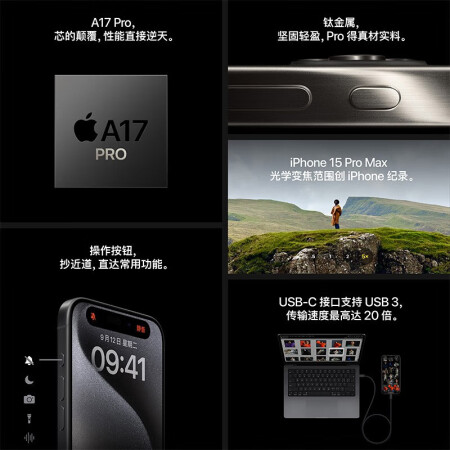 Apple Apple 15 promax iphone ȫ ͼ Dual SIM Dual Standby Apple Resource Phone iPhone15ProMax White Titanium 512GB 【Unused +720 Days Warranty】